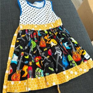 Boutique Colorful Guitar Print Dress